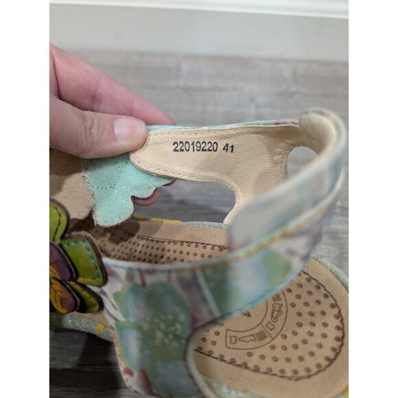 Laura Vita Jacsmino Fleur Wedge Sandals Multicolor Floral Boho Sparkle Sz 41 - Picture 10 of 16